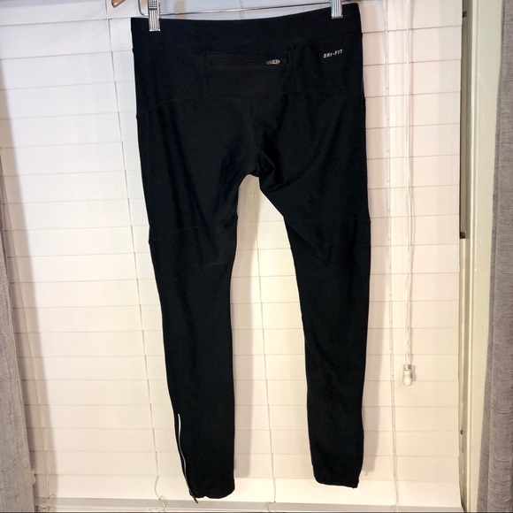 Nike Dri-Fit Black Running Pants Leggings Gym - Picture 6 of 8